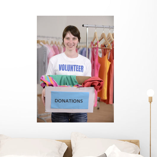 Volunteer with Clothes Donation Wall Decal