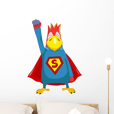 Superparrot Wall Decal shown on a wall