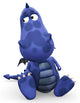 Sad Blue Baby Dragon Wall Decal