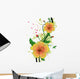 Yellow Hibiscus Illustration Wall Decal