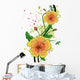 Yellow Hibiscus Illustration Wall Decal