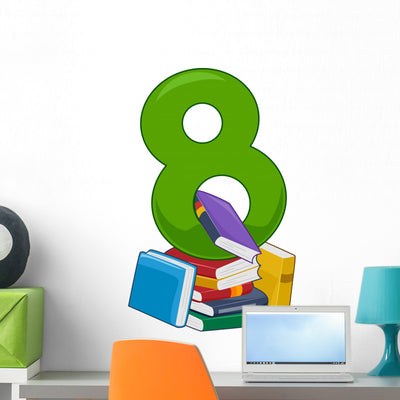 Number 8 Wall Decal shown on a wall