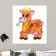 Cartoon Brown Cow Wall Decal