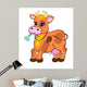 Cartoon Brown Cow Wall Decal