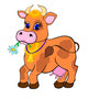 Cartoon Brown Cow Wall Decal