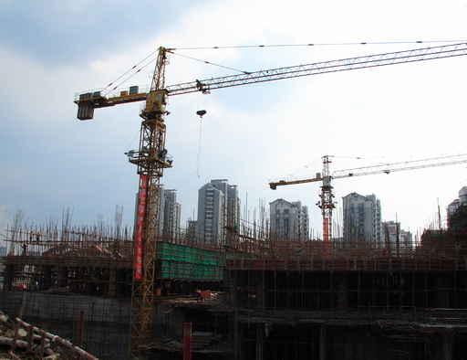 Construction Site with Cranes Wall Decal