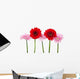 Red and Pink Gerbera Wall Decal