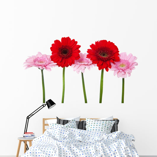 Red and Pink Gerbera Wall Decal