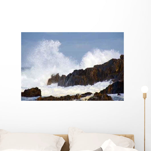Rocky Coast Wild Surf Crashing Wall Decal
