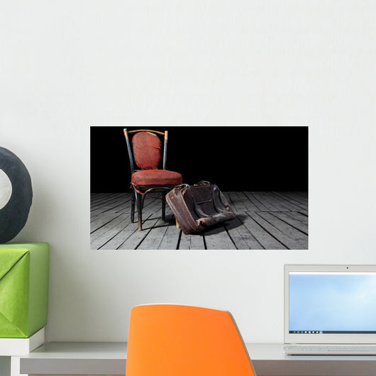 Red Chair and Suitcase Wall Decal