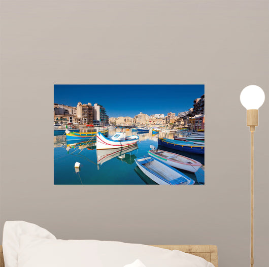 Malta Dock Boats Wall Decal