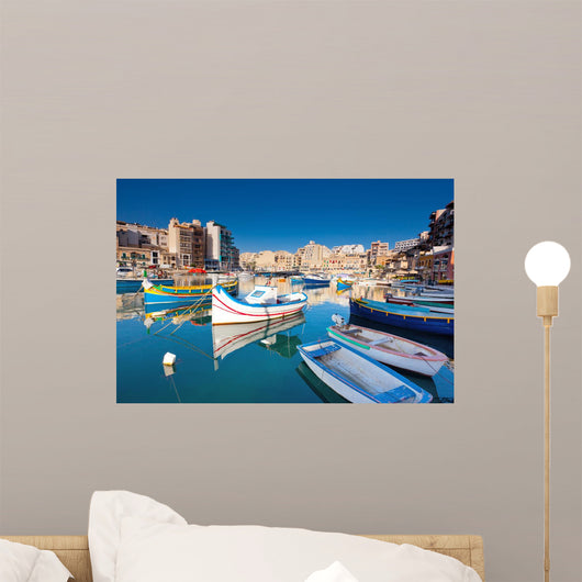 Malta Dock Boats Wall Decal