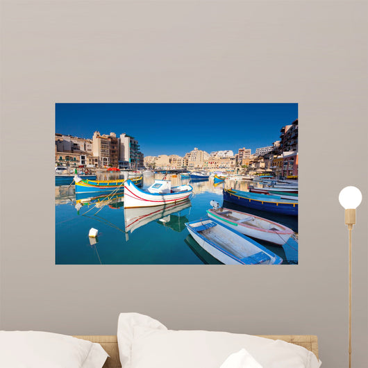 Malta Dock Boats Wall Decal