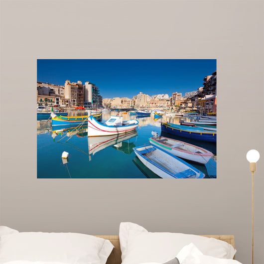 Malta Dock Boats Wall Decal