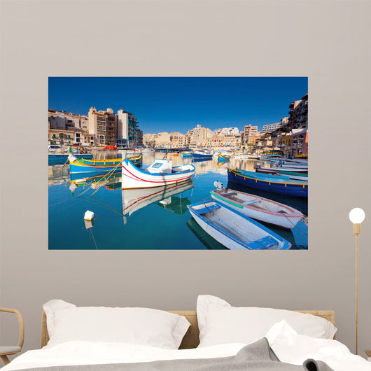 Malta Dock Boats Wall Decal