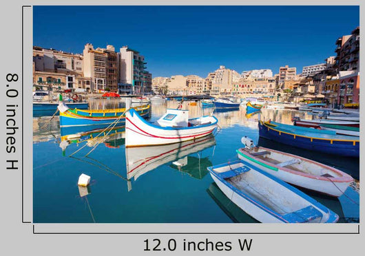 Malta Dock Boats Wall Decal