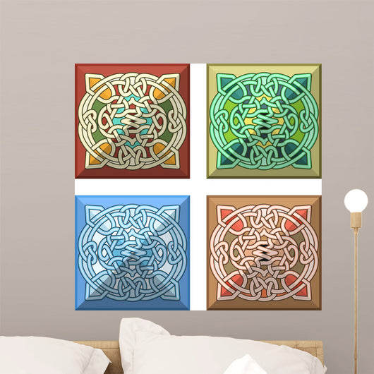 Button with Celtic Pattern Wall Stickers Wall Decal