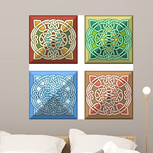 Button with Celtic Pattern Wall Stickers Wall Decal