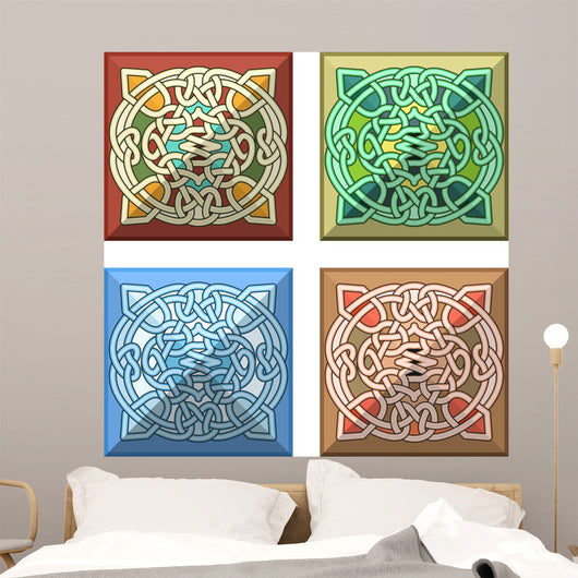 Button with Celtic Pattern Wall Stickers Wall Decal