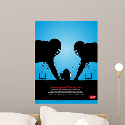 Football Faceoff Wall Decal shown on a wall