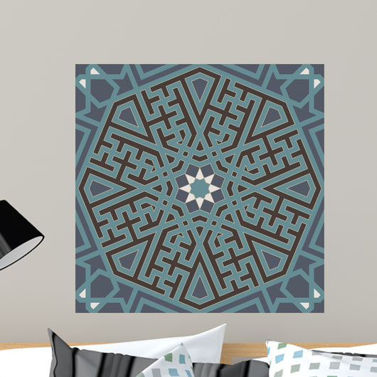Seamless Arabesque Tangled Line Pattern Wall Decal