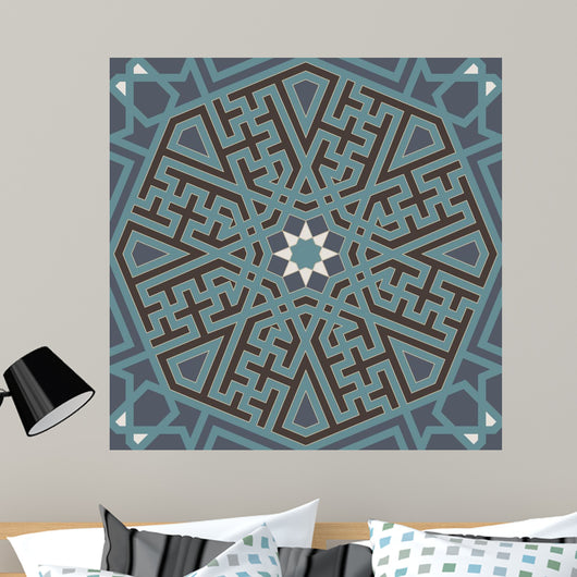 Seamless Arabesque Tangled Line Pattern Wall Decal