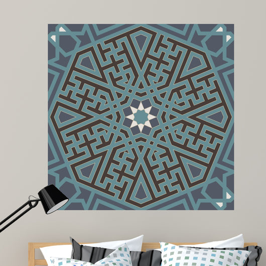 Seamless Arabesque Tangled Line Pattern Wall Decal