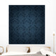 Seamless Deep-Blue Damask Pattern Wall Decal