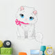 Cute White Cat Wall Decal