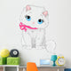 Cute White Cat Wall Decal