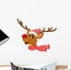 Cute Christmas Reindeer Rudolf Wall Decal