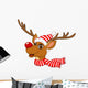 Cute Christmas Reindeer Rudolf Wall Decal