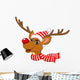 Cute Christmas Reindeer Rudolf Wall Decal