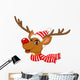 Cute Christmas Reindeer Rudolf Wall Decal