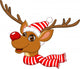 Cute Christmas Reindeer Rudolf Wall Decal