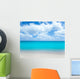 Tropical Beach with White Sands and Clouded Sky Wall Decal