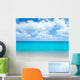 Tropical Beach with White Sands and Clouded Sky Wall Decal