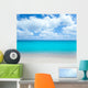 Tropical Beach with White Sands and Clouded Sky Wall Decal