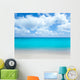 Tropical Beach with White Sands and Clouded Sky Wall Decal