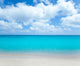 Tropical Beach with White Sands and Clouded Sky Wall Decal