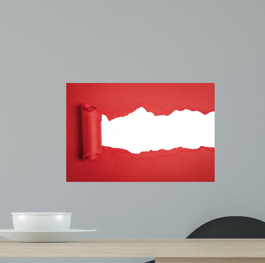 Torn Red Paper Wall Decal