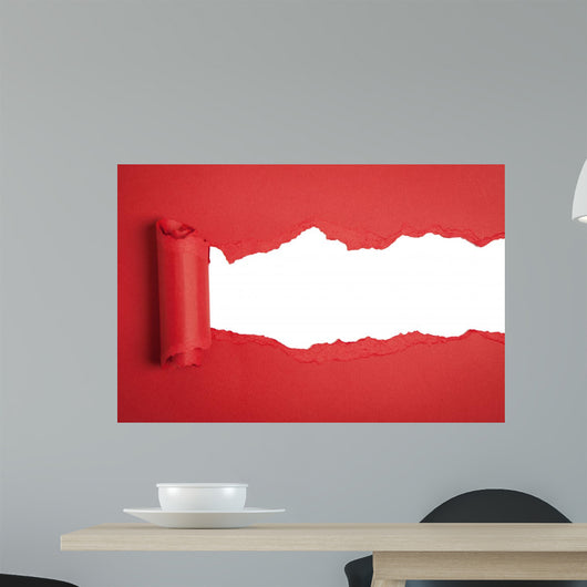 Torn Red Paper Wall Decal