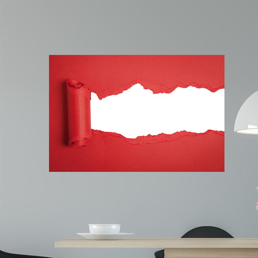 Torn Red Paper Wall Decal