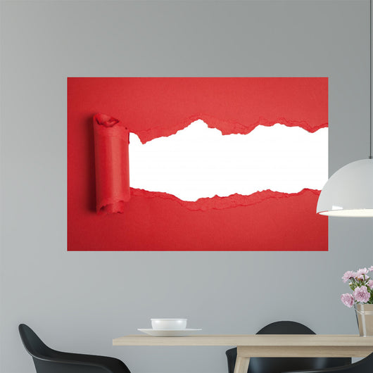 Torn Red Paper Wall Decal