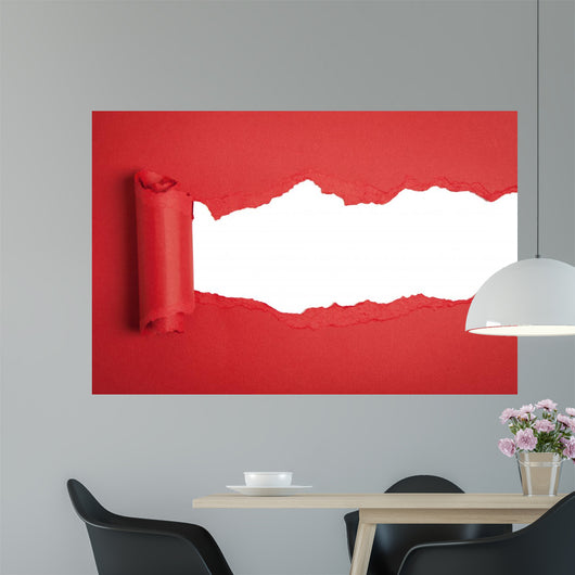 Torn Red Paper Wall Decal