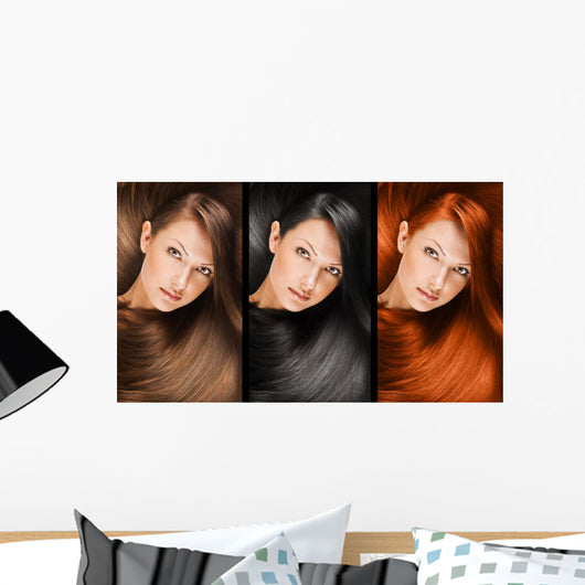 Collage Beautiful Young Woman Wall Decal