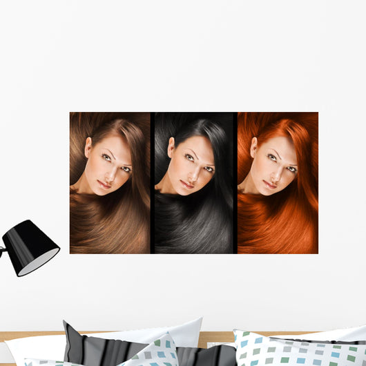 Collage Beautiful Young Woman Wall Decal