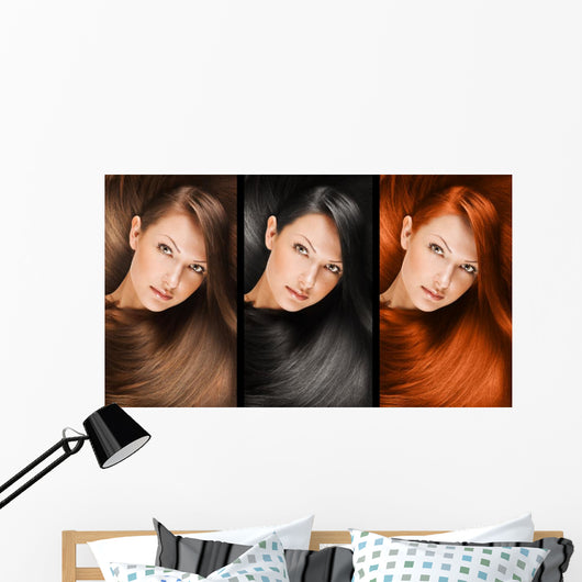 Collage Beautiful Young Woman Wall Decal