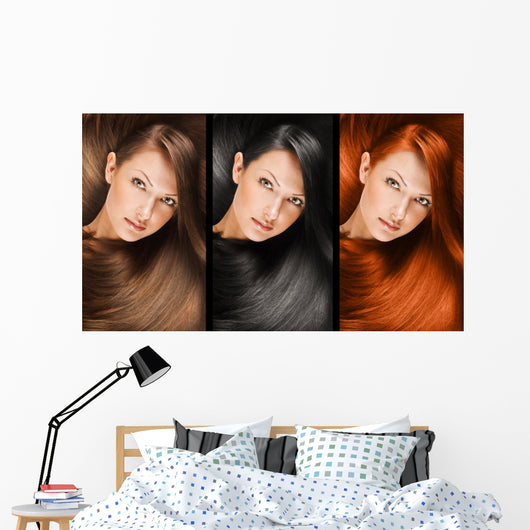 Collage Beautiful Young Woman Wall Decal