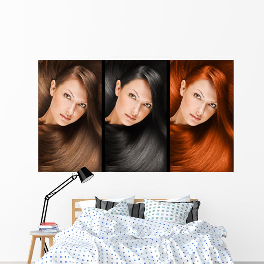 Collage Beautiful Young Woman Wall Decal